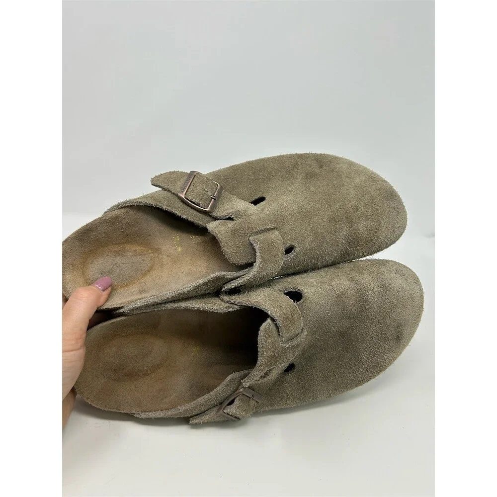 Birkenstock Boston Clogs Unisex Beige Slip-On Adjustable Buckle Size 45 Narrow